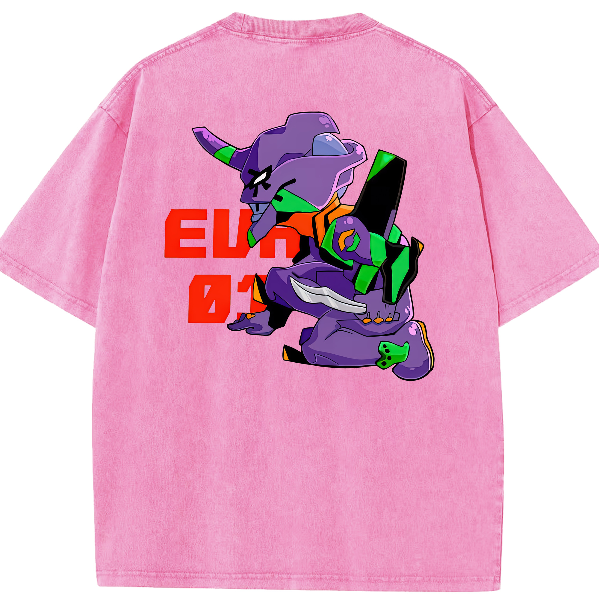 （画像用） EVA 新世紀エヴァンゲリオン 綿100% ヴィンテージ風 半袖Tシャツ（背面プリント）